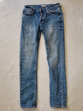 ONLY & Sons Loom Slim Zip Blue Denim Size 31 x 32